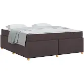 vidaXL Bedframe met matras Donkerbruin 180 x 200 cm Stof