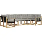 vidaXL Buiten bank set 7 st Wit en Lichtgrijs