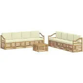 vidaXL Buiten bank set 9 st Wit en crèmekleurig Polyester