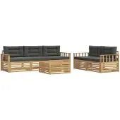 vidaXL Buiten bank set 6 st Wit en antracietkleurig