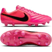 Nike Tiempo Ligera Pro Gras Voetbalschoenen (FG) Felroze Zwart