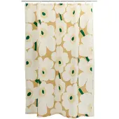 Marimekko Unikko douchegordijn Sand-off white-hay-emerald