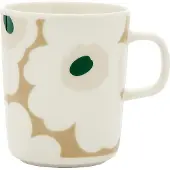 Marimekko Unikko mok 25 cl White-beige-light sand-dark green