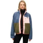 Superdry Fleece jas blauw / olijfgroen / rosa