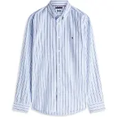 Tommy Hilfiger Overhemd 'Flex' navy / lichtblauw / wit