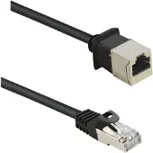 Renkforce RF-4394130 RJ45 patchkabel, CAT 5e, F/UTP, 3.00 meter, zwart. Verlengkabels met vergrendelingsmechanisme en bescherming, vergulde connectoren