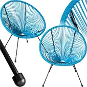 TecTake - Balkonset - Tuinset - Set van 2 stoelen Santana - Acapulco-stijl - Iconisch design - Voor binnen of buiten - blauw
