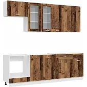 vidaXL Keukenblok LYON 8 st Oud hout Bewerkt hout