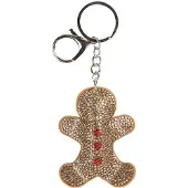 Juleeze Sleutelhanger Gingerbread man 6x2x13 cm Bruin Synthetisch