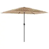 vidaXL Parasol met LED's en stalen paal 300x200x250 cm bruin