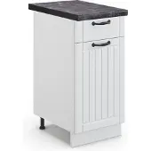 Vicco Keukenonderkast Fame-Line Wit Landhuis 40 cm , WB Antraciet, Model 45601
