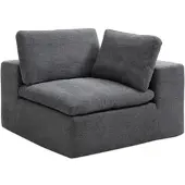 Vente-unique Hoekfauteuil rechts in antracietgrijs stof CORTOLINE