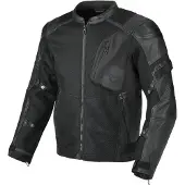 Macna Olsan Solid geperforeerd Motorfiets Leer/Textiel Jas Maat