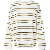 Pieces Shirt 'PCMila' donkerblauw / geel / wit