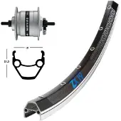 Exal Zx19 Dynamo Shimano Dh3n31 26´´ Voorwiel