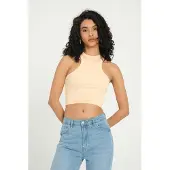 Hiccups for Kids Halterneck Geribbelde Basis Crop Top