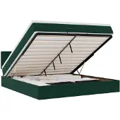 vidaXL Ottoman bed met matras en LED's 180x200 cm fluweel donkergroen