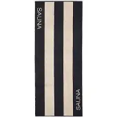 Cawö Saunadoek Natural Block Stripes Natur-Schwarz