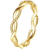 Hey Happiness Ring 'Double Helix' goud