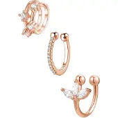 Hey Happiness Oorbellen 'Cuff Trio' rose-goud
