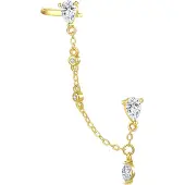 Hey Happiness Oorbellen 'Chain Cuff' goud