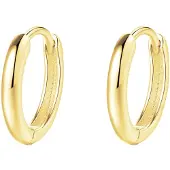 Hey Happiness Tijdloze Hoops Oorbellen – Oorringen Dames – 925 Zilver 18K Verguld – Ø14 mm - Goud
