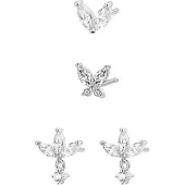 Hey Happiness Oorbellen 'Floral' zilver