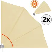 Detex Balkonscherm Opvouwbaar 140x140cm 2 stuks Beige