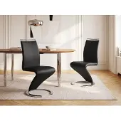 Vente-unique Set van 2 stoelen TWIZY - zwart kunstleer