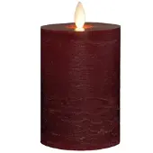 Annas collection Oplaadbare led kaars 7,5 x 10 cm | Bordeaux | Bewegende vlam