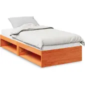 vidaXL Slaapbank met matras 90x200 cm massief grenenhout wasbruin