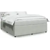 vidaXL Boxspring met matras fluweel lichtgrijs 180x200 cm