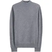 GOBI Cashmere Trui 'Men's Timeless Mock Neck Cashmere Sweater' grijs