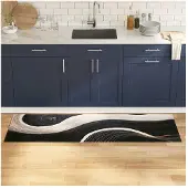 vidaXL Keuken Tapijt Zwart 180 x 60 cm Fluweel