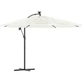 vidaXL Parasol met stalen paal 269x269x235 cm wit
