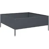 vidaXL Verhoogde plantenbak, antraciet, 100x100x41 cm, staal