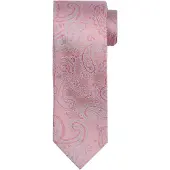 Suitable Stropdas Zijde Paisley Roze -