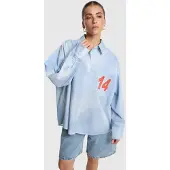 Alix The Label Dames Blouses Ladies Woven Faded Stripe Blouse - Lichtblauw - Maat S