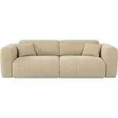 Vente-unique Vierzitsslaapbank van geribbeld beige fluweel POGNI van Maison Céphy
