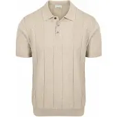 Profuomo Polo beige strepen textuur pique