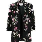 Pieces Pcbosella 3/4 Print Blazer Dames Zwart 2XL