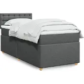 vidaXL Boxspring met matras stof donkergrijs 100x200 cm
