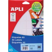 APLI witte etiketten Print & Write ft 22 x 32 mm (b x h), 540 stuks, 36 per blad (1869) - 3 stuks