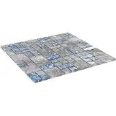 vidaXL Mozaïektegel 11 st 50 x 50 cm Grijs en Blauw Glas