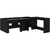 vidaXL Kinderhoogslaper met bureau Zwart eiken 90 x 190 cm