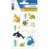 Herma Etiket 15733 walvissen en zeedieren - 10 stuks