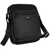 Peterson Heren Crossbody Tas - Zwart Leer