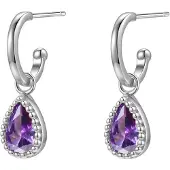 Hey Happiness Oorbellen 'February Birthstone' zilver