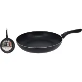Excellent houseware Koekenpan aluminium 28cm met antiaanbaklaag zwart zonder deksel
