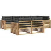 vidaXL Buiten bank set 7 st Wit en antracietkleurig Polyester